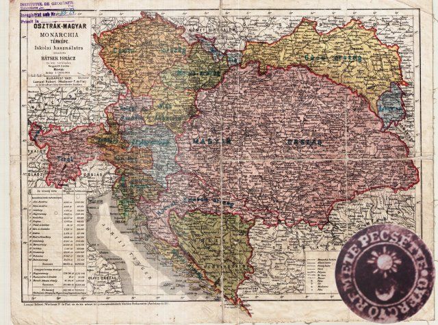 Hátsek Ignác Osztrák–Magyar Monarchia térképe (Lampel Róbert, Budapest, 1901)